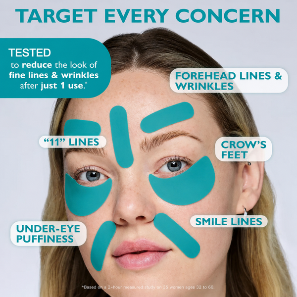 Face with tape placements